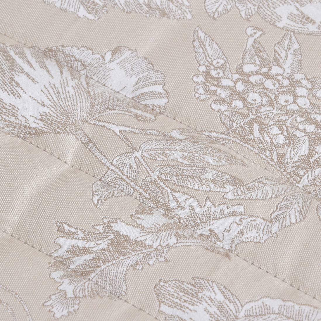 Amadeu Floral Double Bed Bedspread Beige