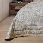 Mary Floral Double Bed Bedspread Beige