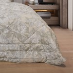 Mary Floral Double Bed Bedspread Beige