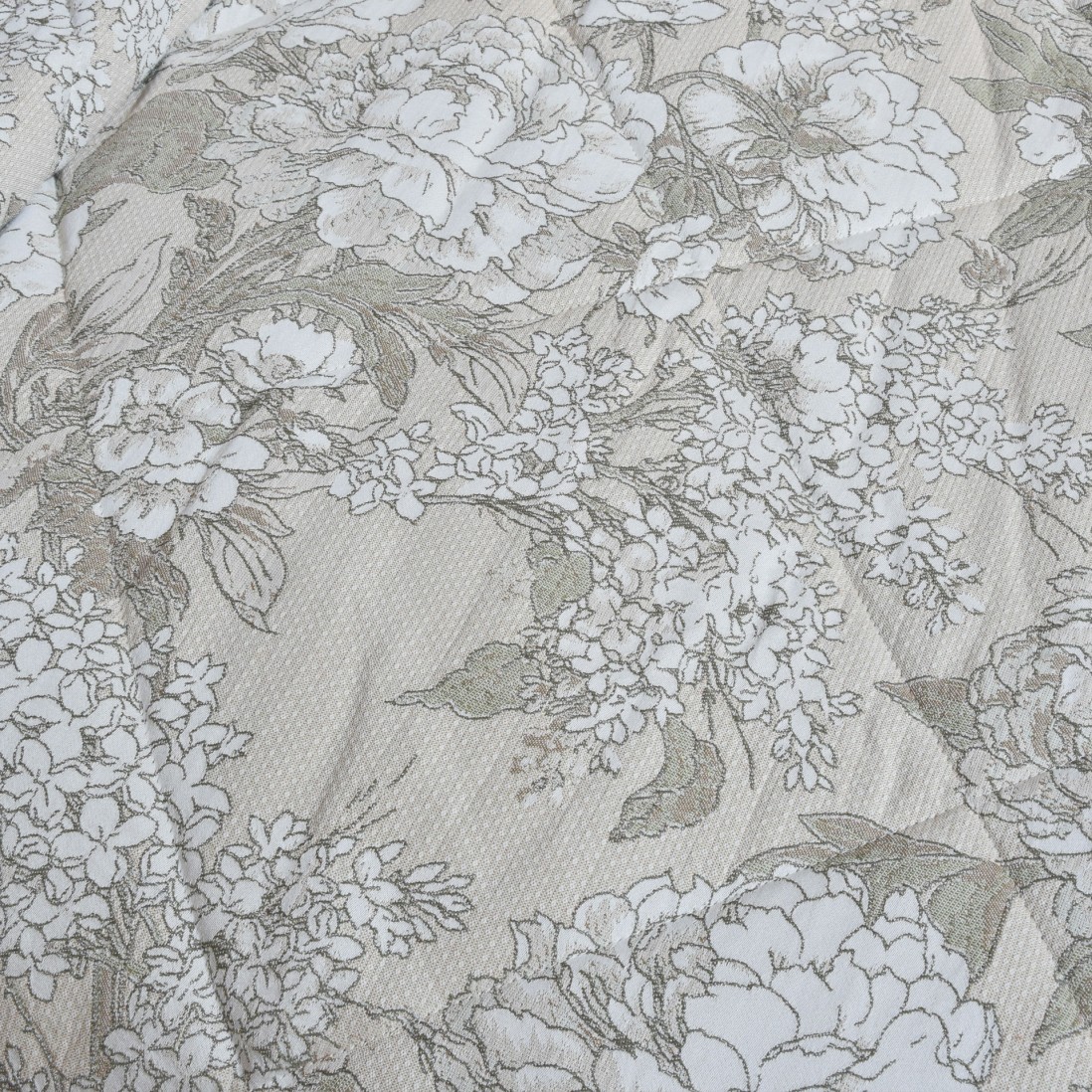 Mary Floral Double Bed Bedspread Beige