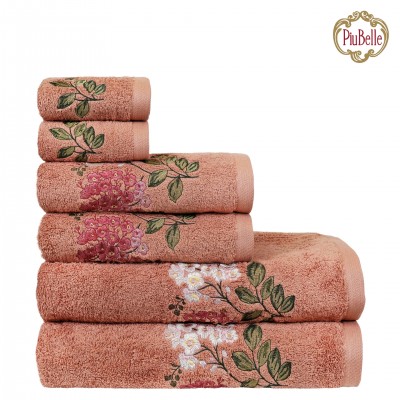 Belavista 100% Cotton 6 Towels Bath Set Blush Pink