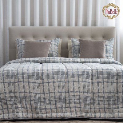 Miniver Geometric Double Bed Bedspread Blue