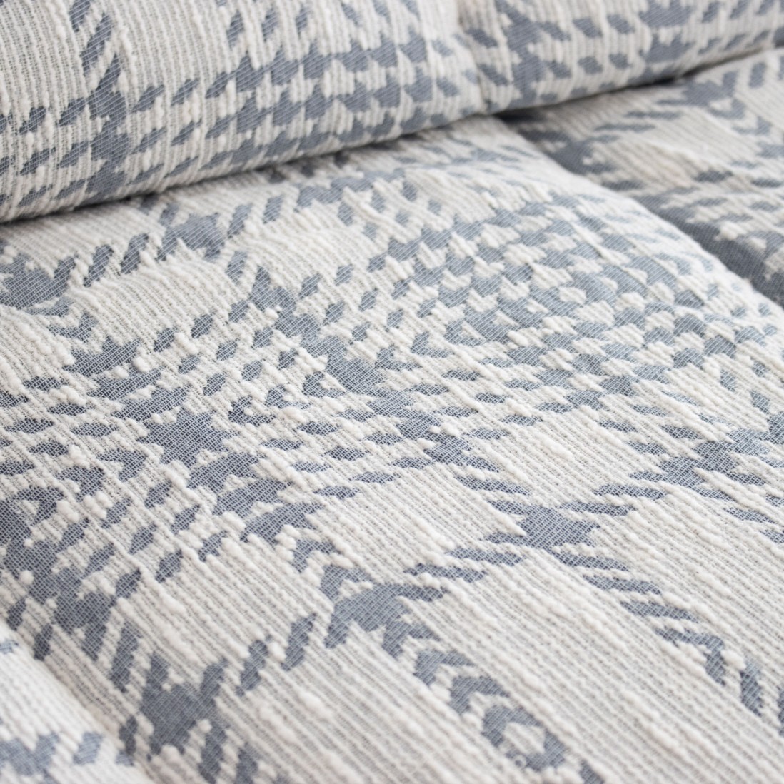 Miniver Geometric Double Bed Bedspread Blue