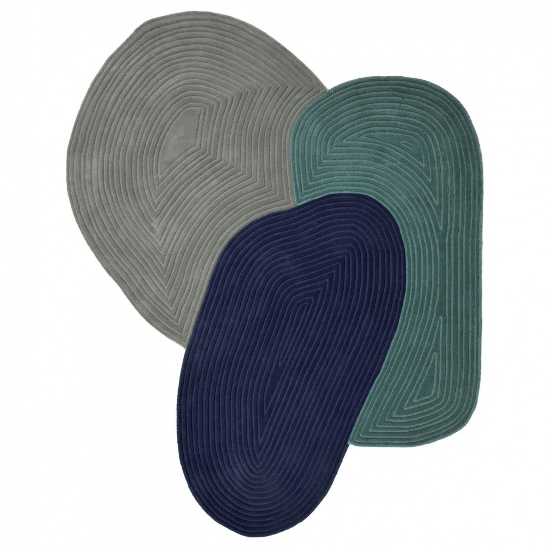 Irregular Wool Area Rug Pebble 004 Multicolor