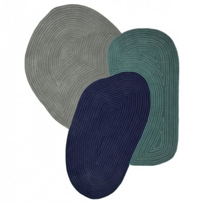 Irregular Wool Area Rug Pebble 004 Multicolor