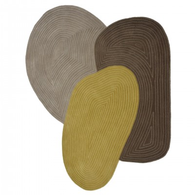Irregular Wool Area Rug Pebble 002 Multicolor