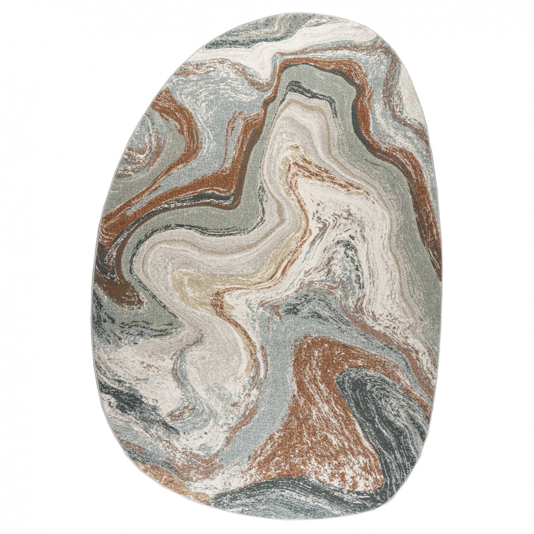 Tapete Oval Abstrato Kira 63436/6250 Multicolor