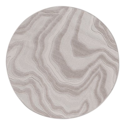 Tapete Redondo Abstrato Buckley 42304/070 Cinzento Tapete Redondo Abstrato Buckley 42304/070 Cinzento