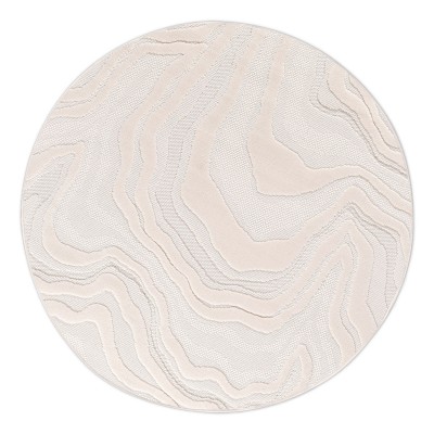 Tapete Redondo Abstrato Buckley 42304/060 Branco Marfim Tapete Redondo Abstrato Buckley 42304/060 Branco Marfim