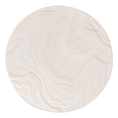 Alfombra Redonda Abstracta Buckley 42304/060 Blanco Marfil Alfombra Redonda Abstracta Buckley 42304/060 Blanco Marfil