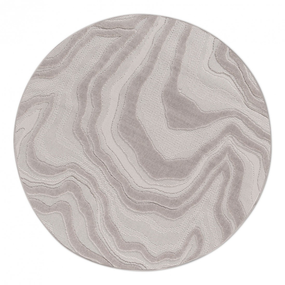 Tapete Redondo Abstrato Buckley 42304/070 Cinzento