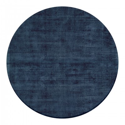 Plain Round Rug Jambi004 Dark Blue