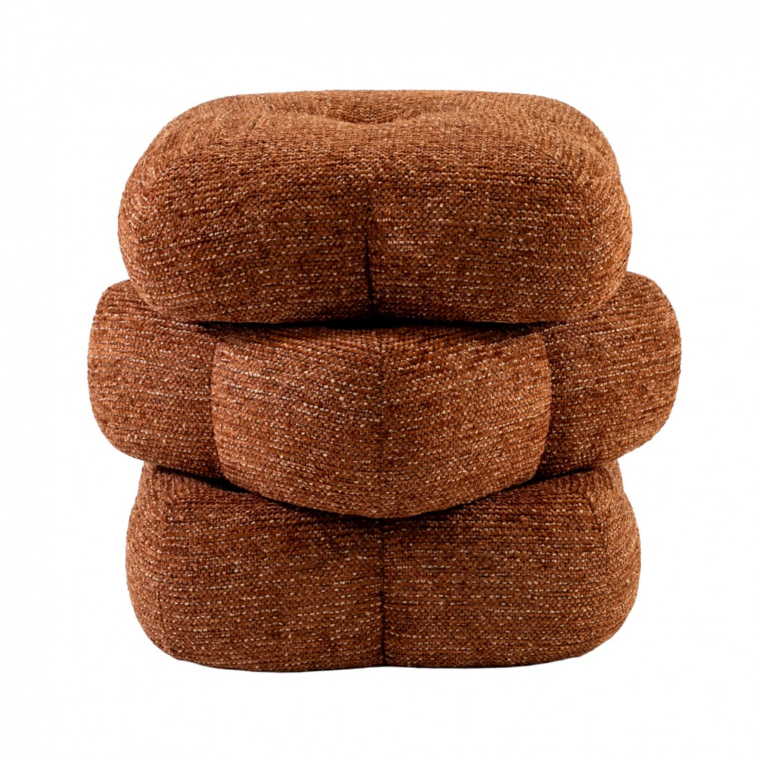 Taloro Swivel pouf terracotta chenille