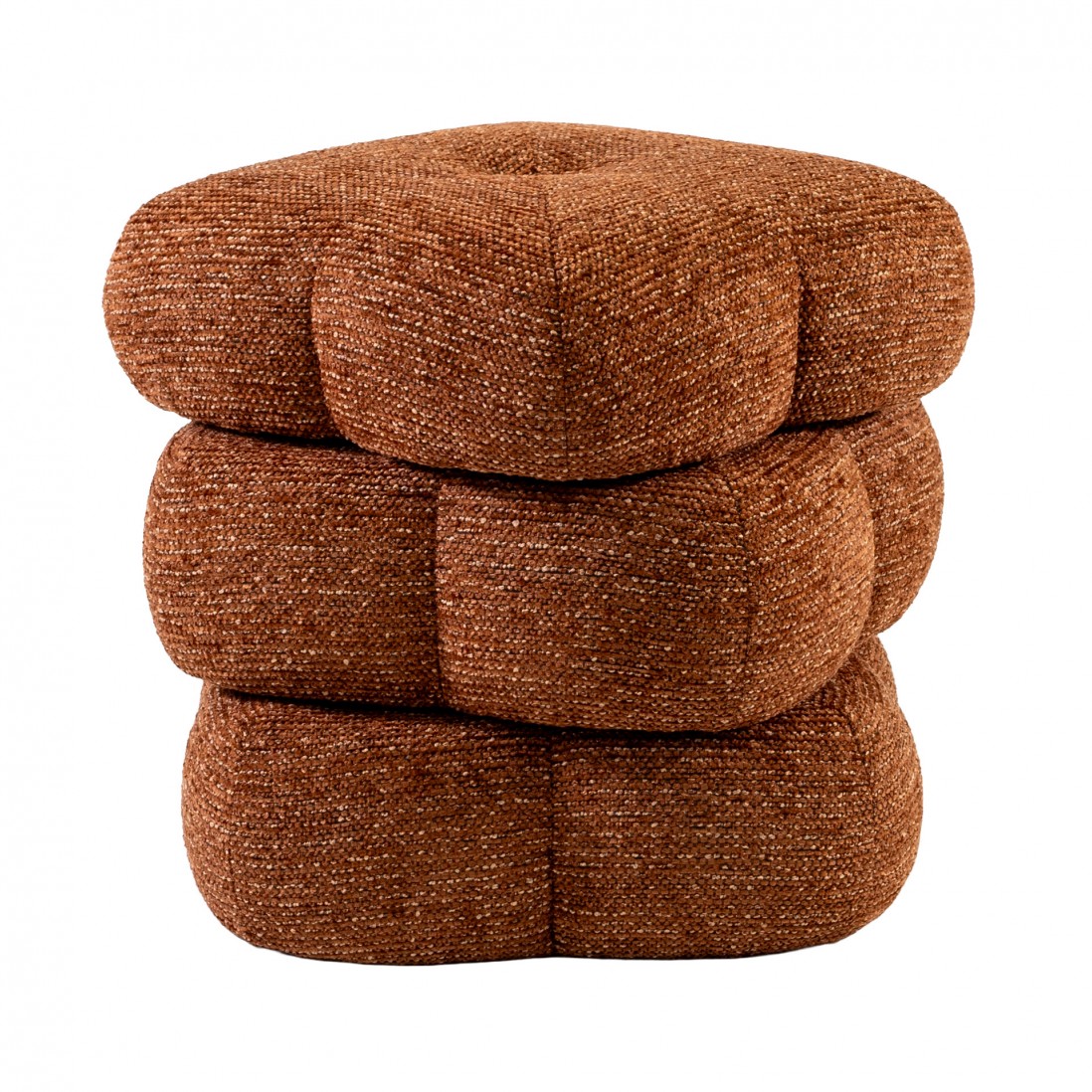 Taloro Swivel pouf terracotta chenille