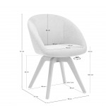 Allos chair gray fabric swivel and nordic style legs in solid beech wood with a natural finish