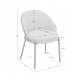 Arles chair gris chenille with ash back in wenge finish and black metal legs