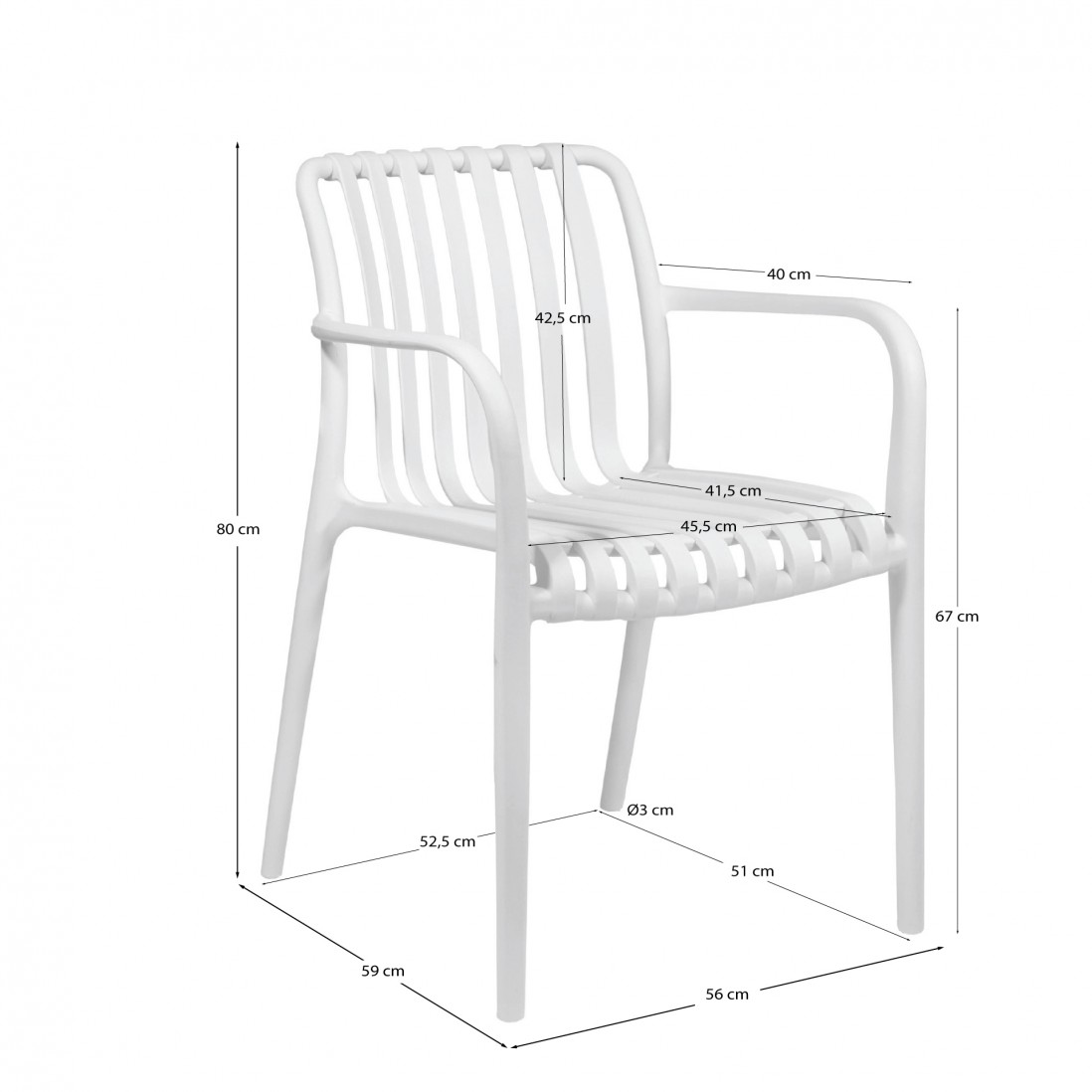 Bandol stackable outdoor chair green
