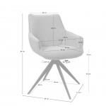 Dijon chair beige fabric swivel and black metal legs