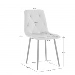 Grenoble chair beige velvet with black metal legs