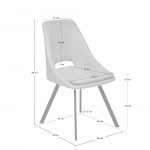 Loriente chair cream fabric and black steel legs