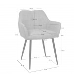 Narbona chair green lined fabric and black metal legs