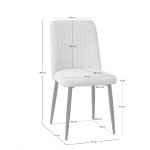 Nimes chair beige chenille boucl� fabric and black metal legs