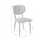 Pantin chair gray fabric with ash back in wenge finish and black metal frame