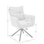 Antibes chair orange chenille swivel base and black metal legs