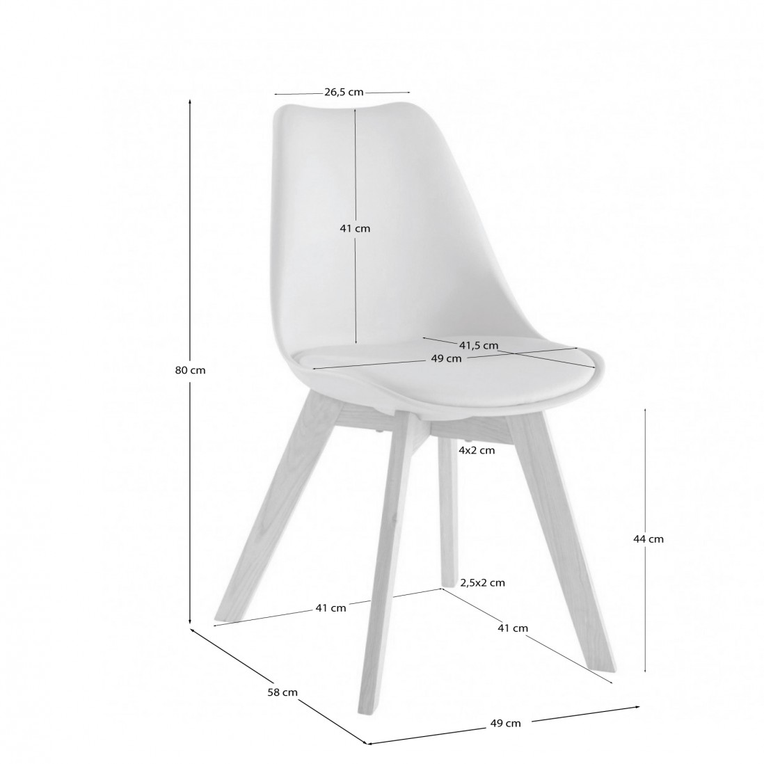 Scandinave nordic scandinavian style chair black solid beech wood frame with natural finish