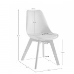 Scandinave nordic scandinavian style chair gray solid beech wood frame with natural finish