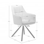 Vittel chair yellow fabric swivel and black metal legs