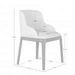 Toulouse chair beige eco-leather and solid brown rubberwood frame