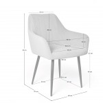 Limoges chair gray velvet with black metal legs