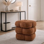 Taloro Swivel pouf terracotta chenille