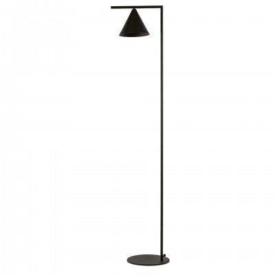 Studio floor lamp in metal with a sanded black finish
