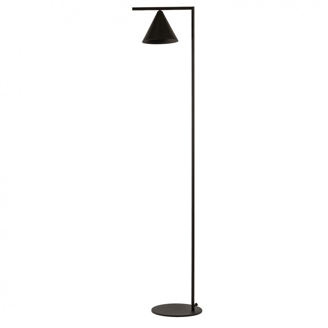 Studio floor lamp in metal with a sanded black finish