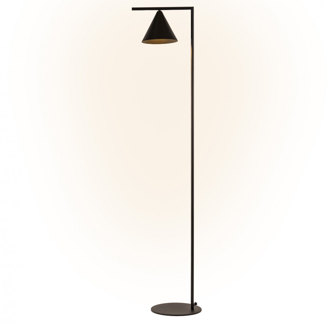 Studio floor lamp in metal with a sanded black finish