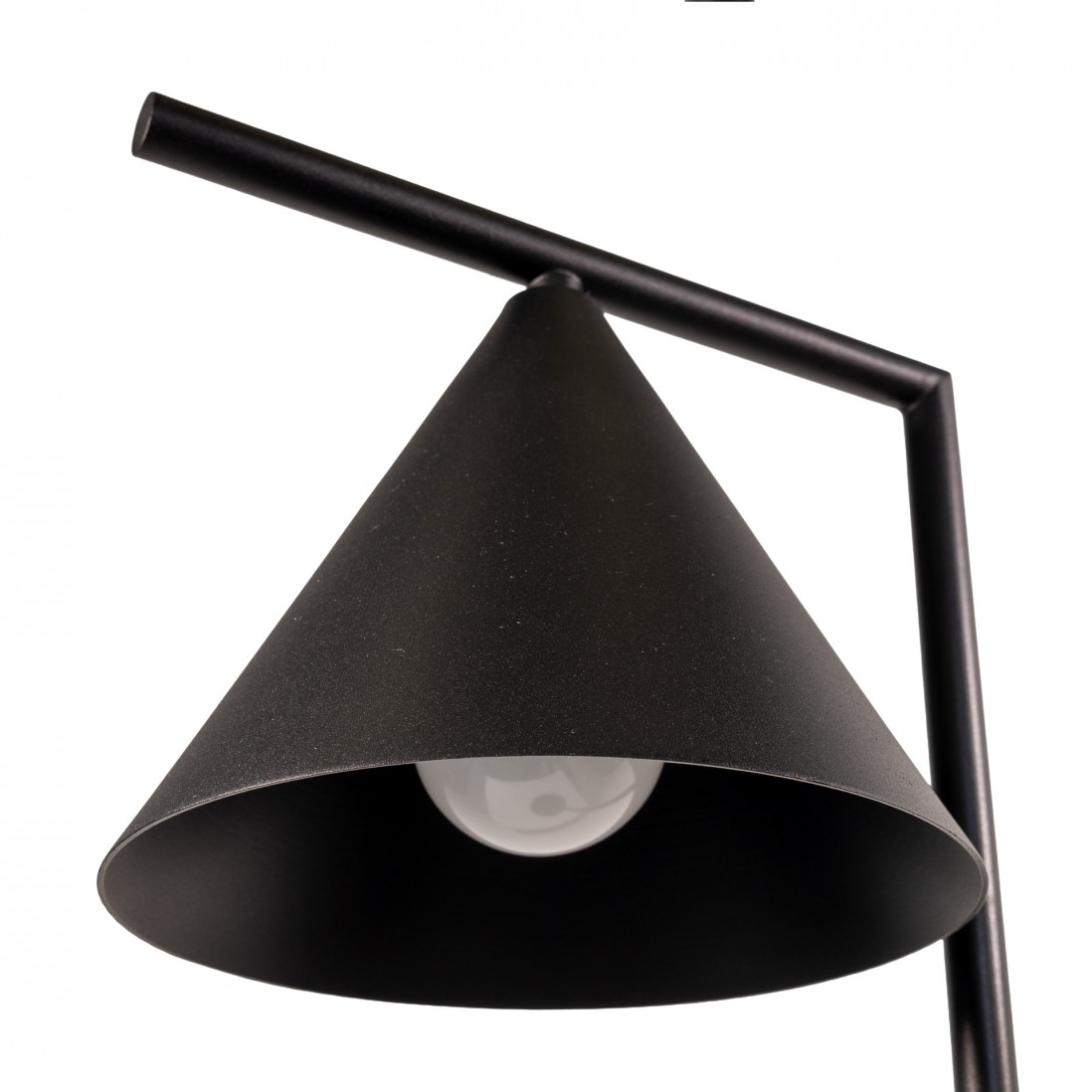 Studio floor lamp in metal with a sanded black finish