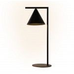 Studio table lamp in metal with a sanded black finish