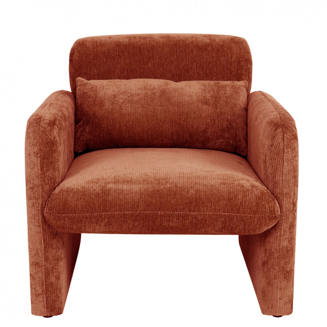 Rubicon armchair in orange/terracotta chenille