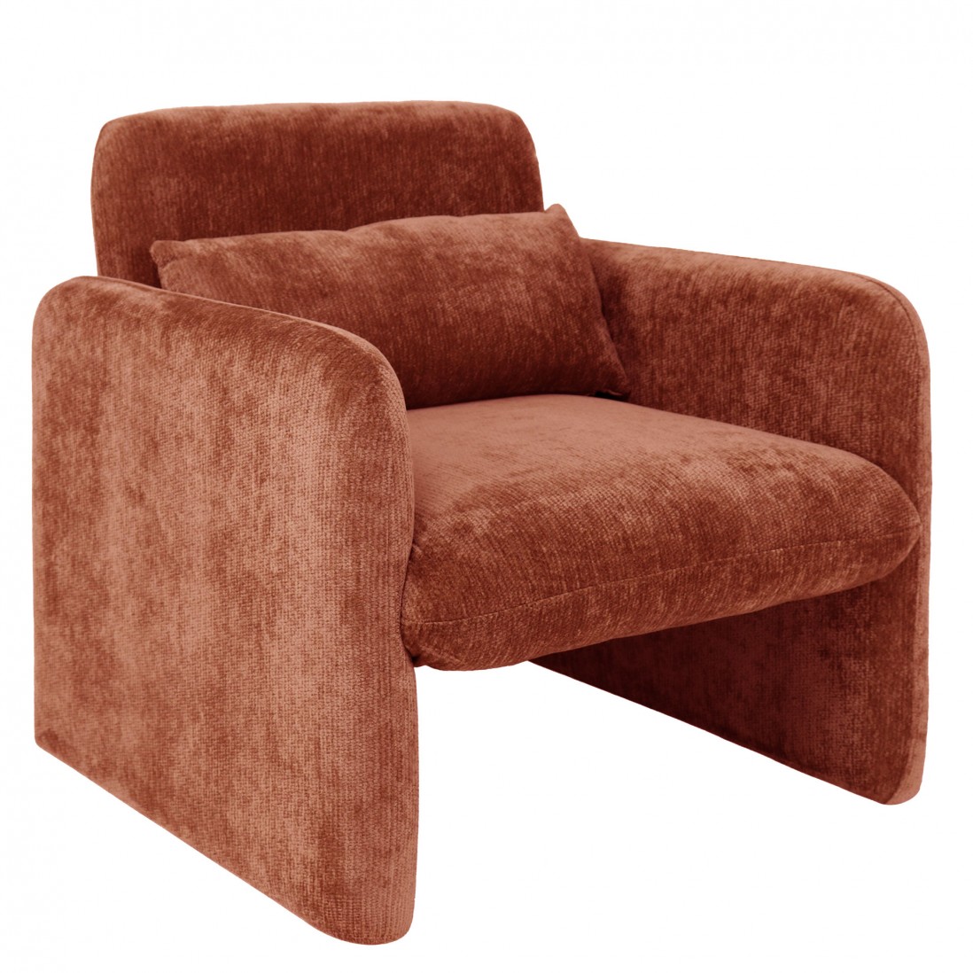 Rubicon armchair in orange/terracotta chenille