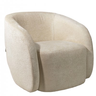 Swivel armchair Baltea in beige chenille