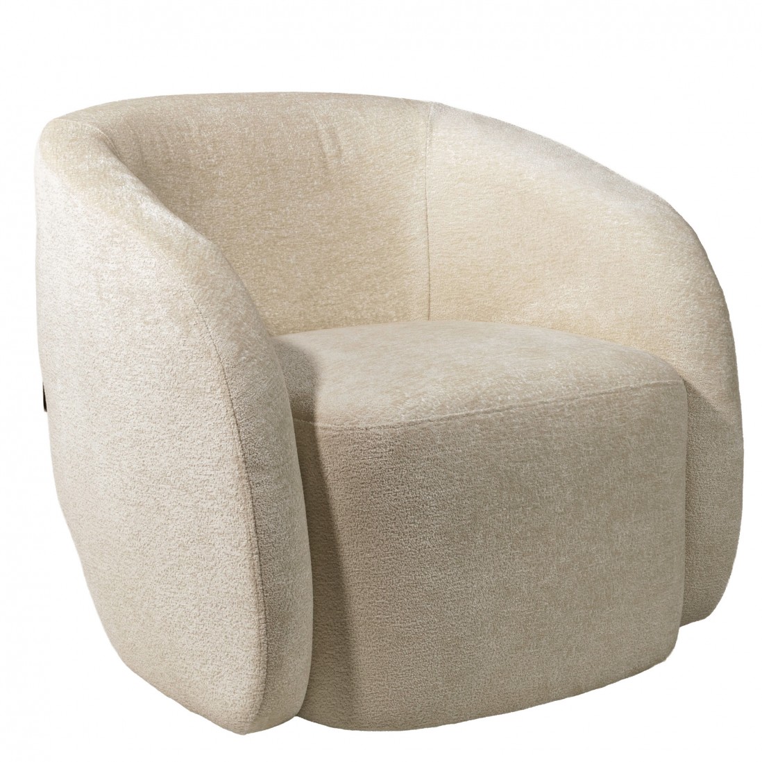 Swivel armchair Baltea in beige chenille