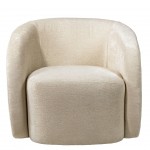 Swivel armchair Baltea in beige chenille