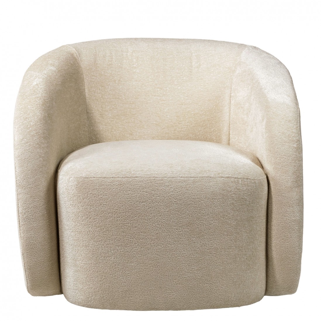 Swivel armchair Baltea in beige chenille