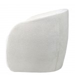Swivel armchair Baltea in ivory chenille