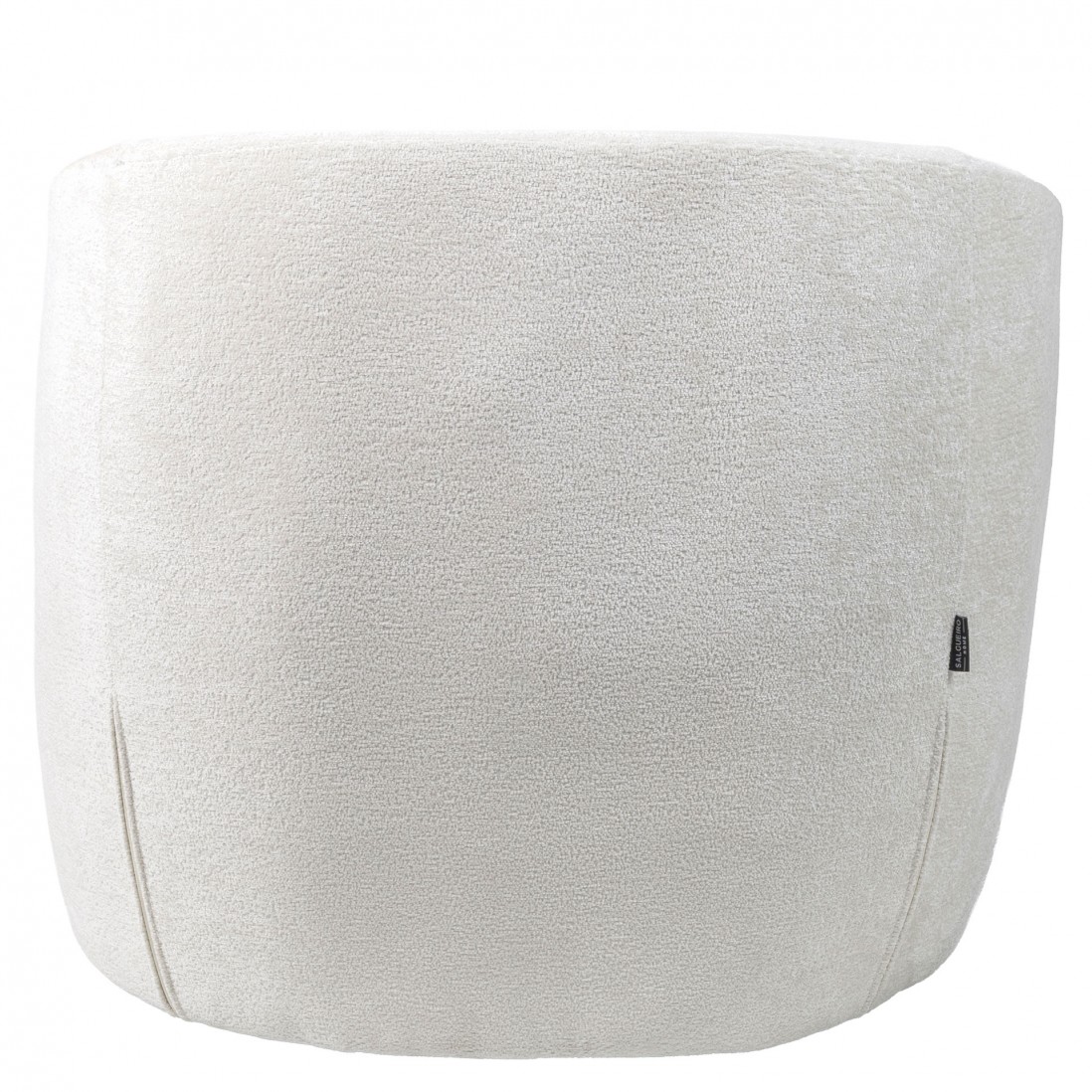 Swivel armchair Baltea in ivory chenille