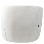 Swivel armchair Baltea in ivory chenille