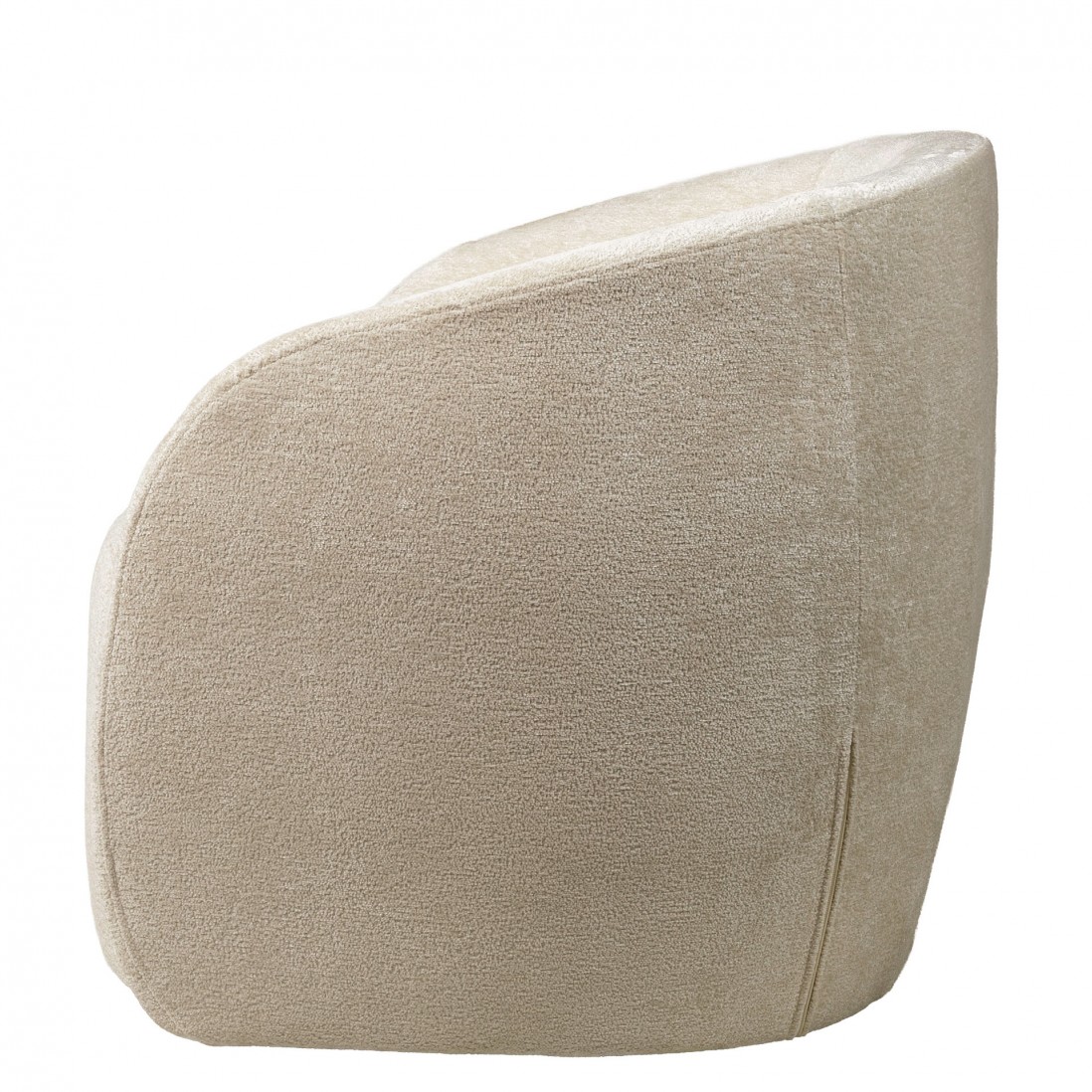 Swivel armchair Baltea in beige chenille
