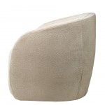 Swivel armchair Baltea in beige chenille